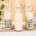 Custom Design Printing Logo Milk Bottle with Screw Cap 1 Liter Glass Bottle